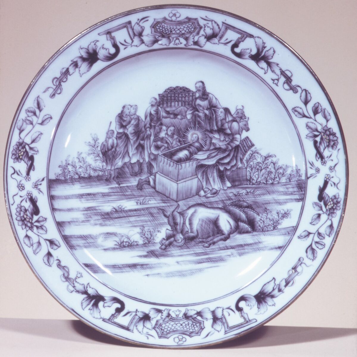 Plate, Based on an engraving by Jan Luyken (Dutch, Amsterdam 1649–1712 Amsterdam), Hard-paste porcelain, Chinese, for European market 