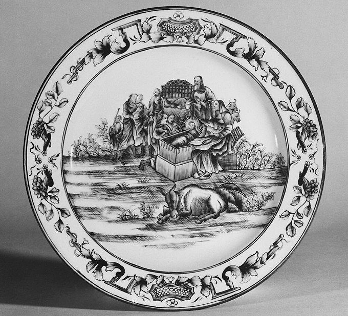 Plate, Based on an engraving by Jan Luyken (Dutch, Amsterdam 1649–1712 Amsterdam), Hard-paste porcelain, Chinese, for European market