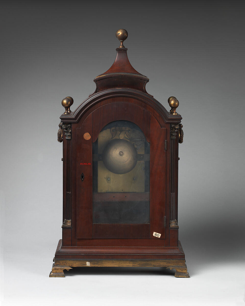 Mantel clock, Clockmaker: Firm of John and Myles Brockbanks (British, 1791–1835), Inlaid mahogany and gilt bronze, British, London