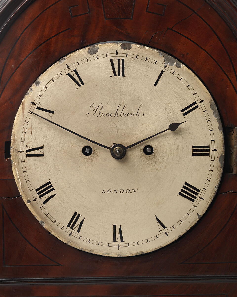 Mantel clock, Clockmaker: Firm of John and Myles Brockbanks (British, 1791–1835), Inlaid mahogany and gilt bronze, British, London