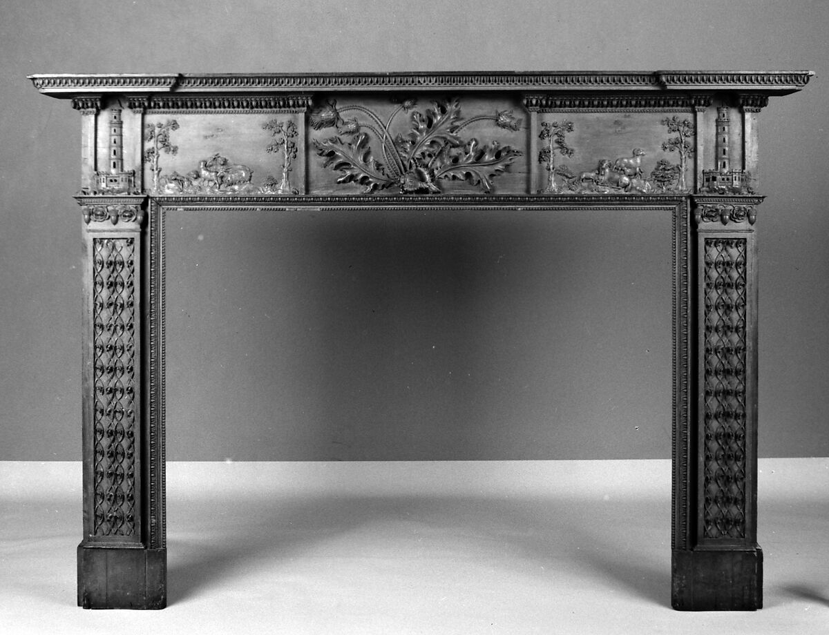 Chimneypiece, Deal and composition, probably Scottish 