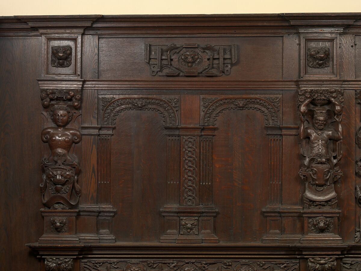Paneling from a house on the Hall Quay, Great Yarmouth, Norfolk, Oak, British