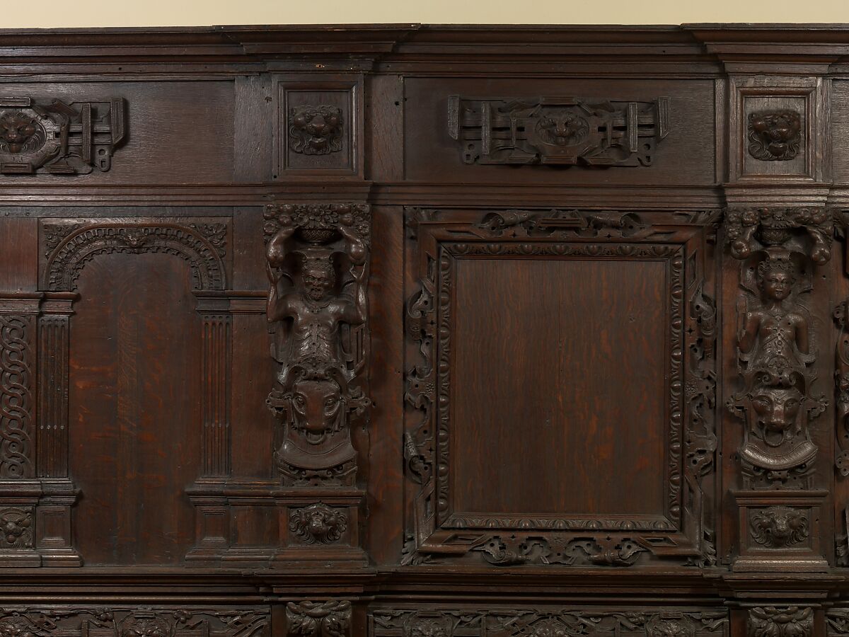 Paneling from a house on the Hall Quay, Great Yarmouth, Norfolk, Oak, British
