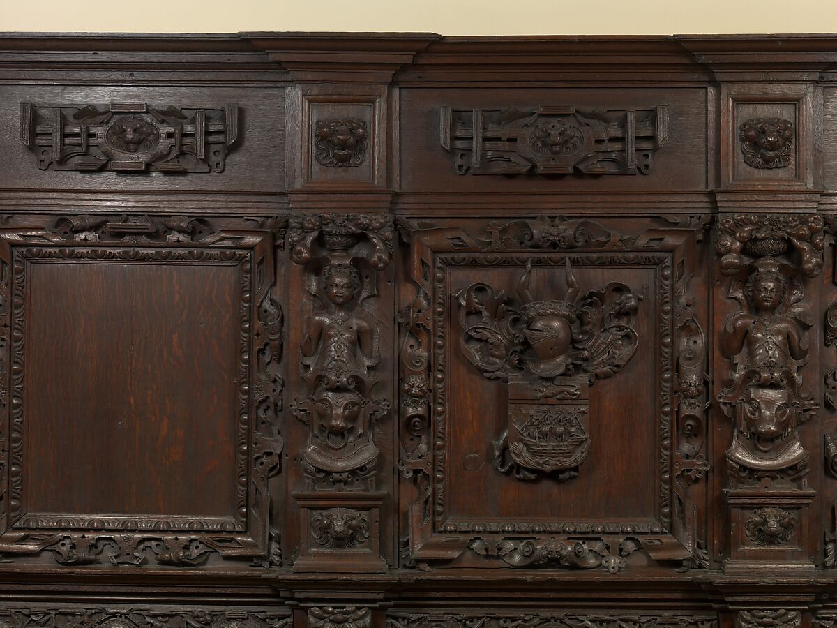 Paneling from a house on the Hall Quay, Great Yarmouth, Norfolk, Oak, British