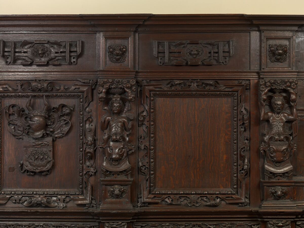 Paneling from a house on the Hall Quay, Great Yarmouth, Norfolk, Oak, British