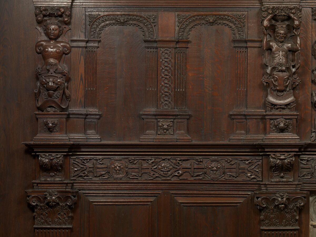 Paneling from a house on the Hall Quay, Great Yarmouth, Norfolk, Oak, British