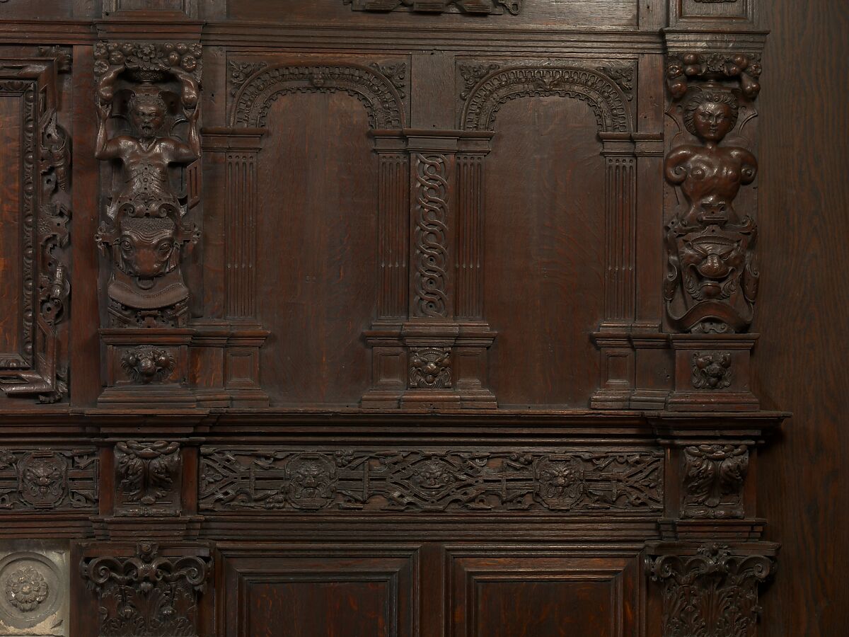 Paneling from a house on the Hall Quay, Great Yarmouth, Norfolk, Oak, British