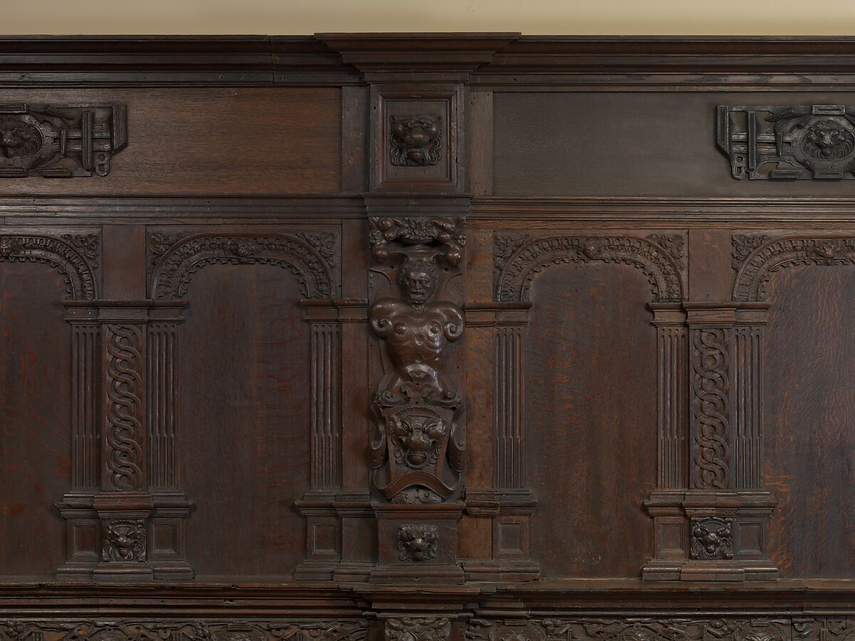 Paneling from a house on the Hall Quay, Great Yarmouth, Norfolk, Oak, British