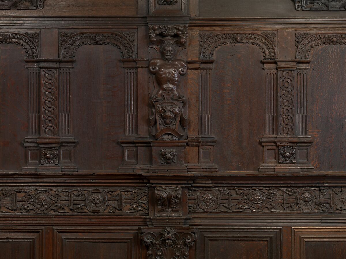 Paneling from a house on the Hall Quay, Great Yarmouth, Norfolk, Oak, British