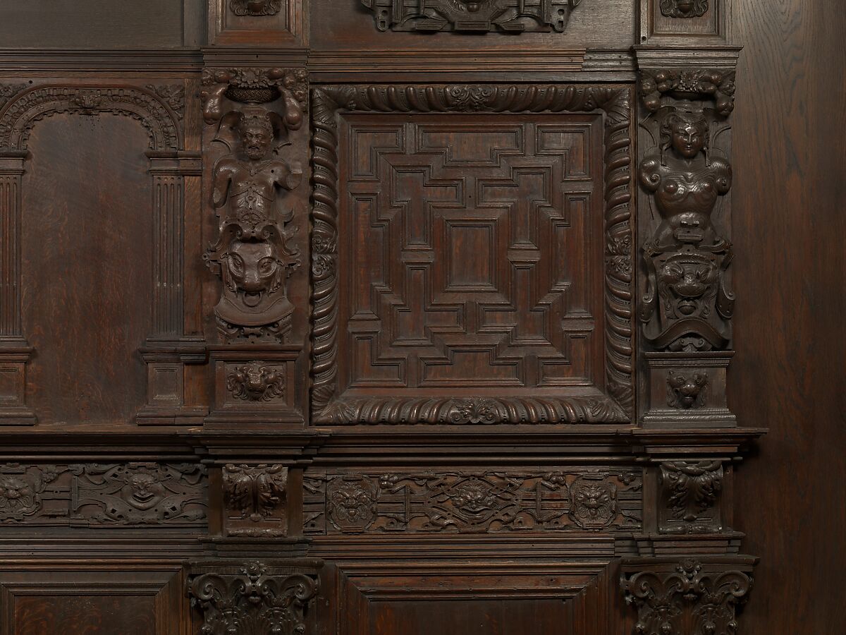 Paneling from a house on the Hall Quay, Great Yarmouth, Norfolk, Oak, British