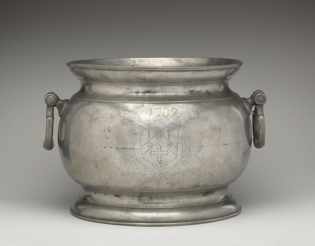 Punch bowl, Probably by William Eddon, Pewter, British, London 