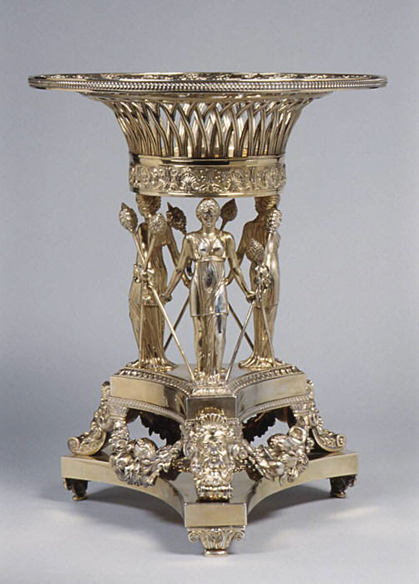 Fruit stand, Paul Storr (British, 1771–1844), Gilt silver, British, London
