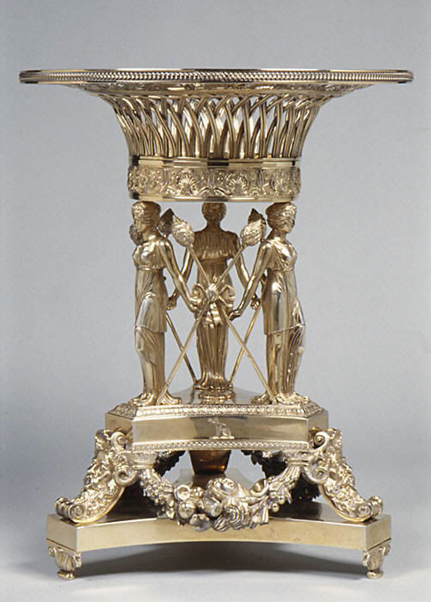 Fruit stand, Paul Storr (British, 1771–1844), Gilt silver, British, London 