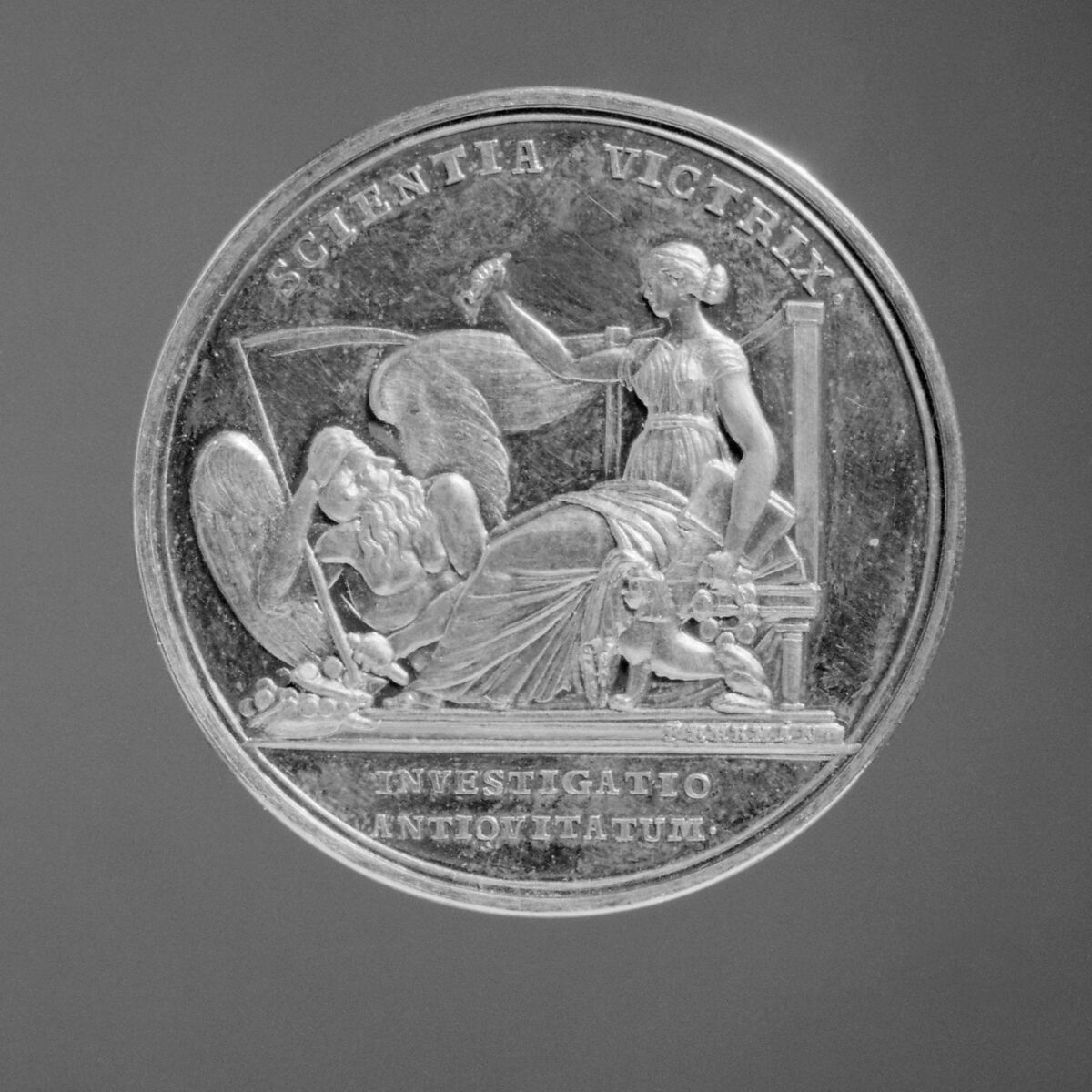 Gustavus III, King of Sweden (b. 1746, r. 1771–92) and Louise Ulrika, his mother (1720–1782), as founders of the Swedish Academy, Medalist: Carl Gustaf Fehrman (1746–1798), Silver, Swedish