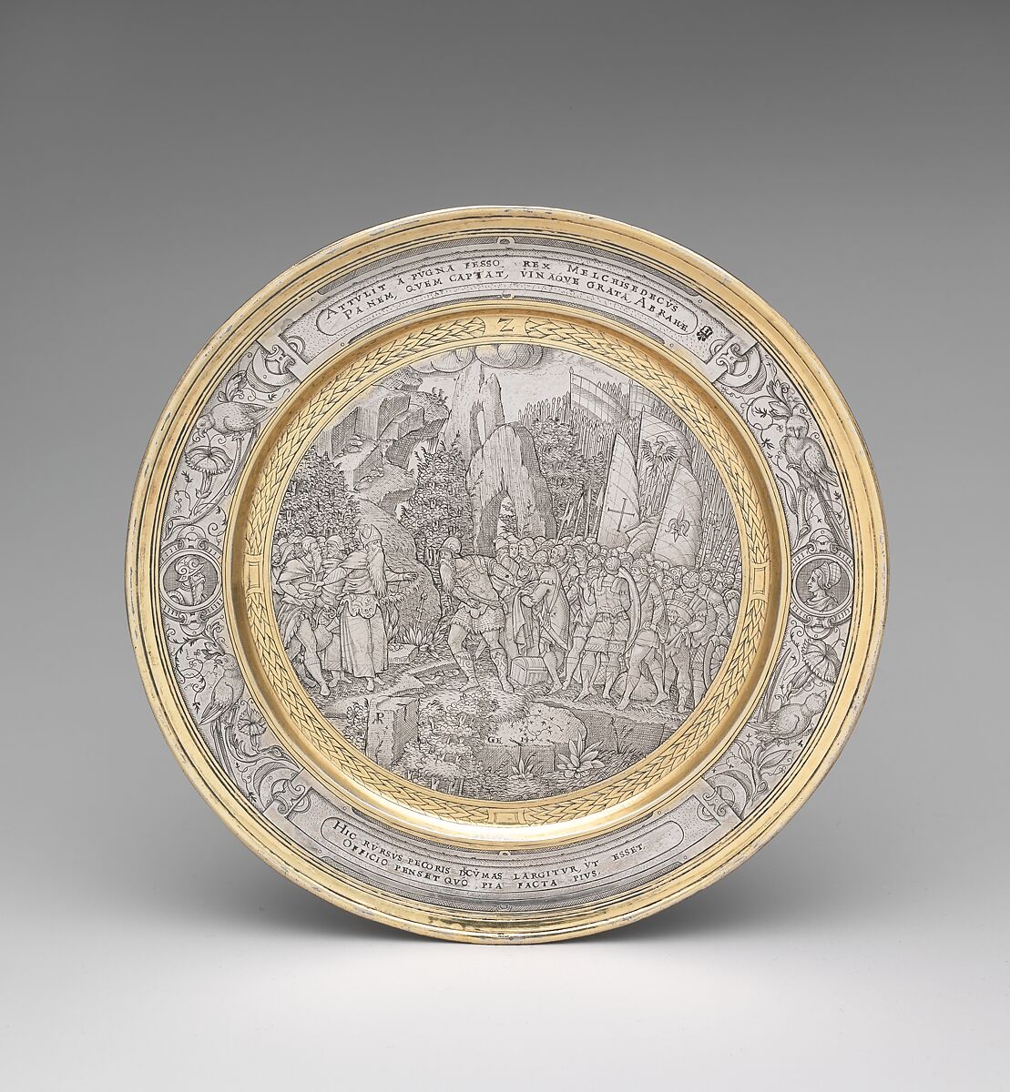 Abraham Refreshed by Melchisedek, Possibly engraved by P.M., Silver, partly gilded, probably British 