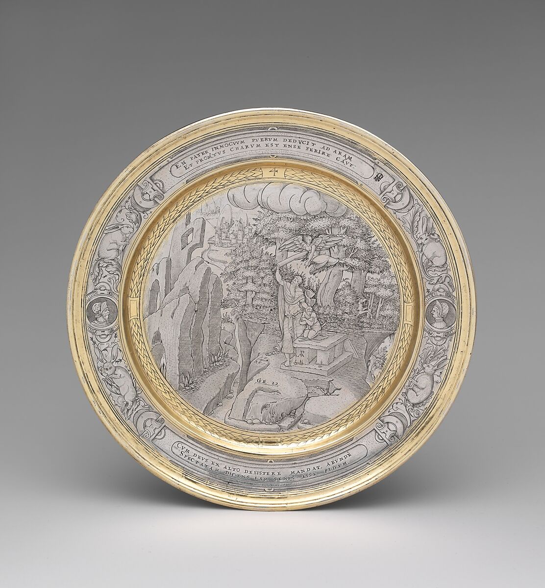 The Sacrifice of Isaac, Possibly engraved by P.M., Silver, partly gilded, probably British 