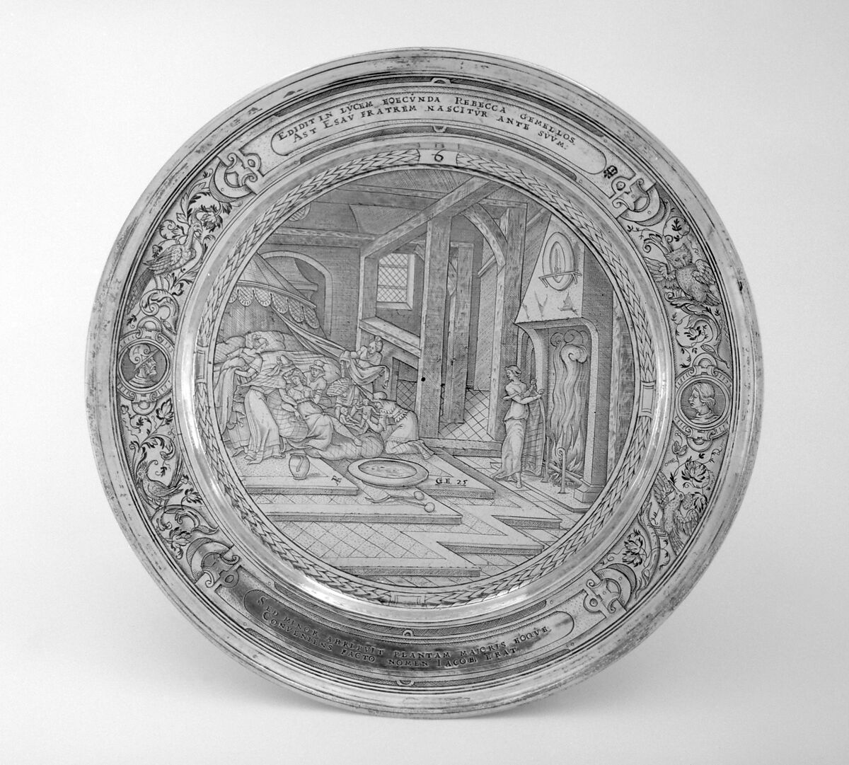 The Birth of Essau and Jacob, Possibly engraved by P.M., Silver, partly gilded, probably British