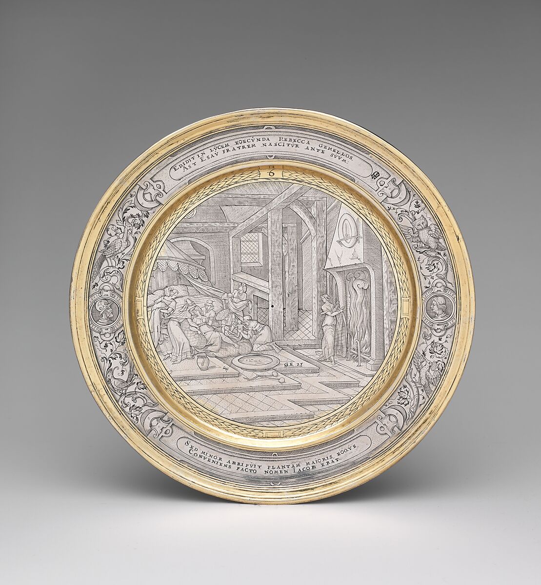 The Birth of Essau and Jacob, Possibly engraved by P.M., Silver, partly gilded, probably British 