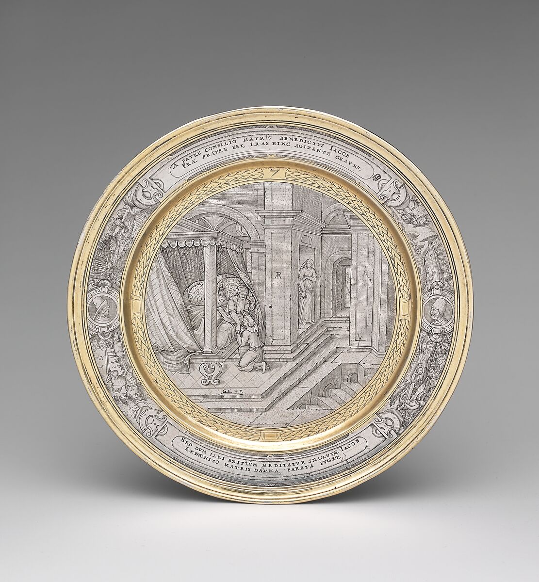 Jacob Blessed by Isaac, Possibly engraved by P.M., Silver, partly gilded, probably British 