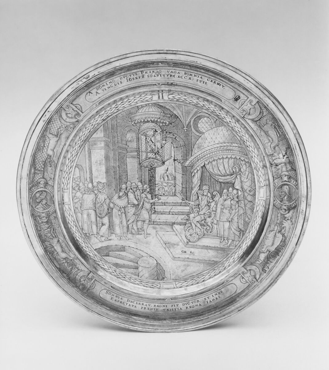 Joseph Interpreting Pharaoh's Dream, Possibly engraved by P.M., Silver, partly gilded, probably British