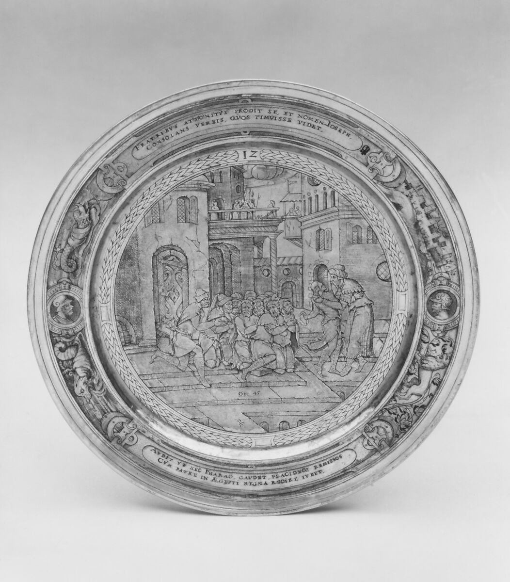 Joseph and his Brethren, Possibly engraved by P.M., Silver, partly gilded, probably British