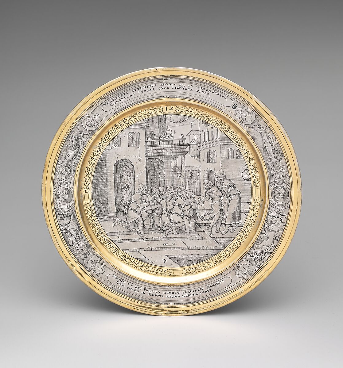 Joseph and his Brethren, Possibly engraved by P.M., Silver, partly gilded, probably British 