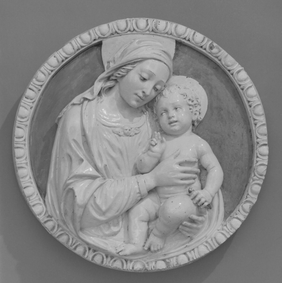 Madonna and Child, Benedetto Buglioni (Italian, Florence 1459/60–1521 Florence), Glazed terracotta, Italian, Florence 