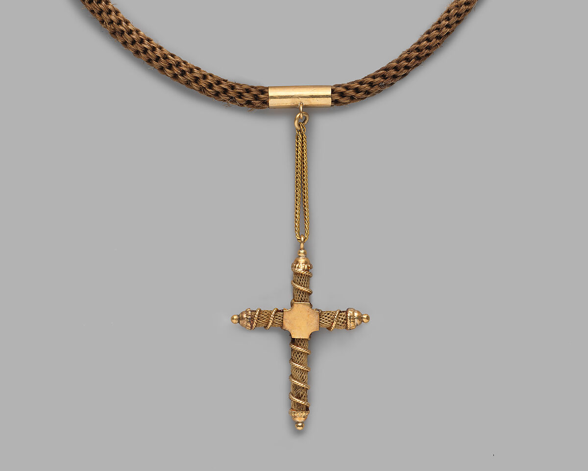 Necklace, Hair, gold, American