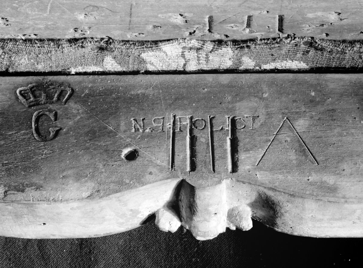 Armchair (fauteuil à la reine) (part of a set), Frame by Nicolas-Quinibert Foliot (1706–1776, warden 1750/52), Carved and gilded beech; wool and silk tapestry, French, Paris