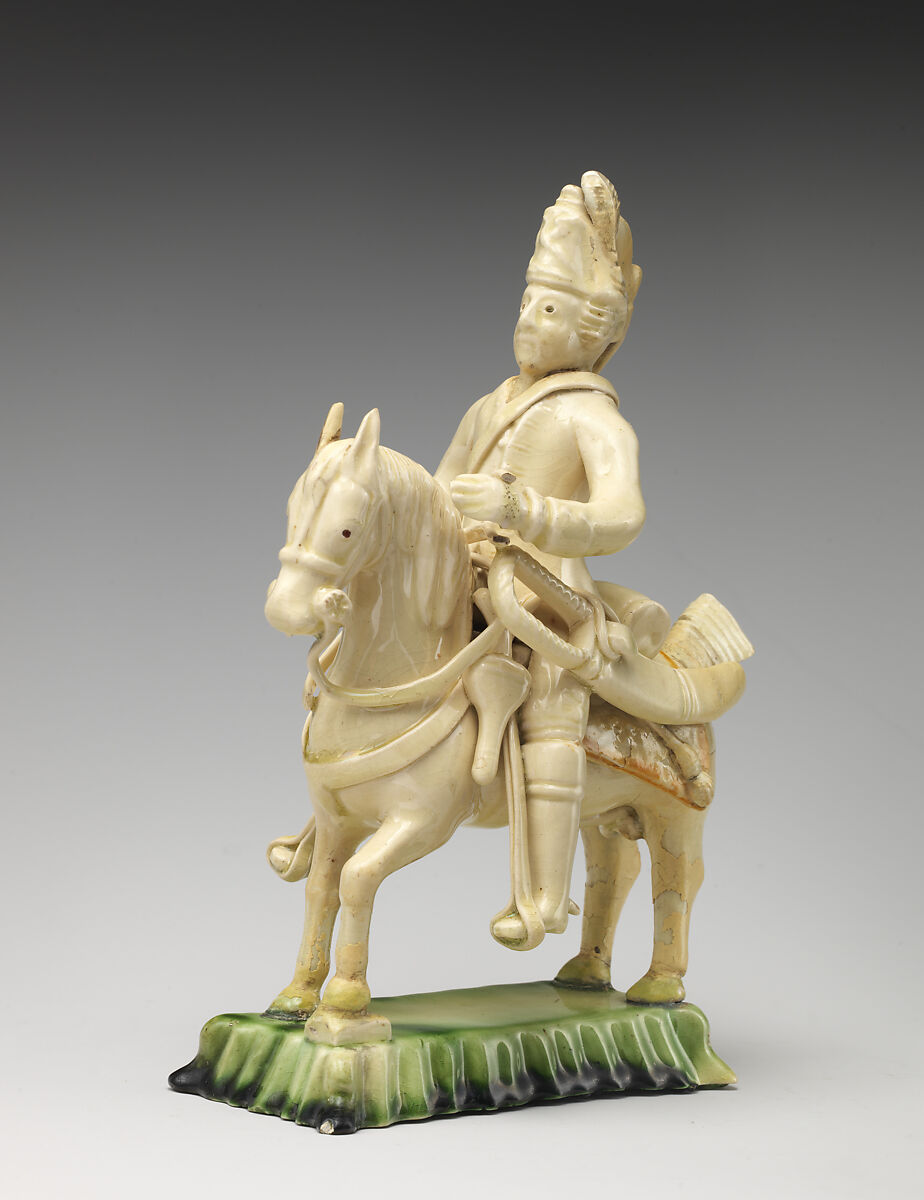 Mounted soldier, Style of John Astbury (active 1688–1743), Lead-glazed earthenware, British, Staffordshire 