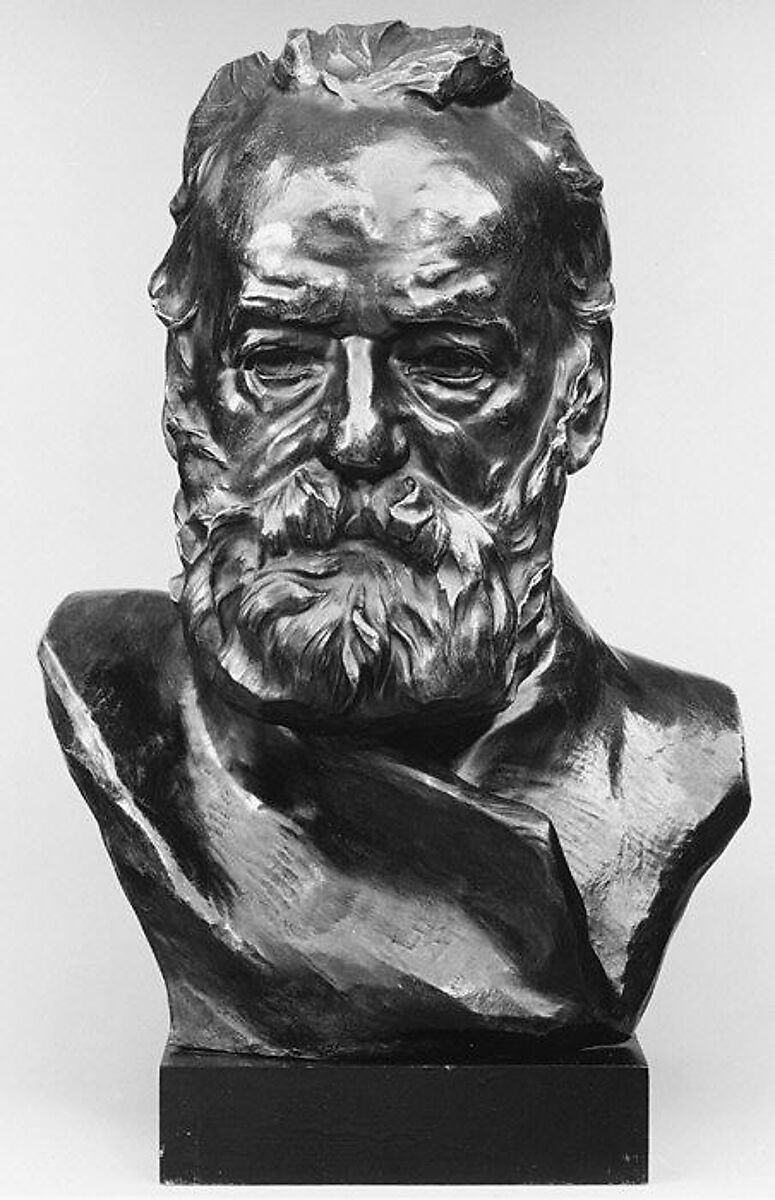 Victor Hugo, Auguste Rodin (French, Paris 1840–1917 Meudon), Bronze, marble base, French 