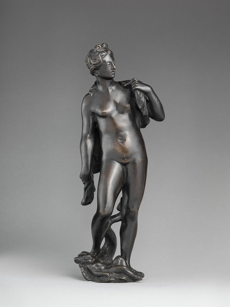 Venus and Cupid, Model attributed to Tiziano Aspetti (Italian, 1565–1607), Bronze, on marble base, Italian, Venice 