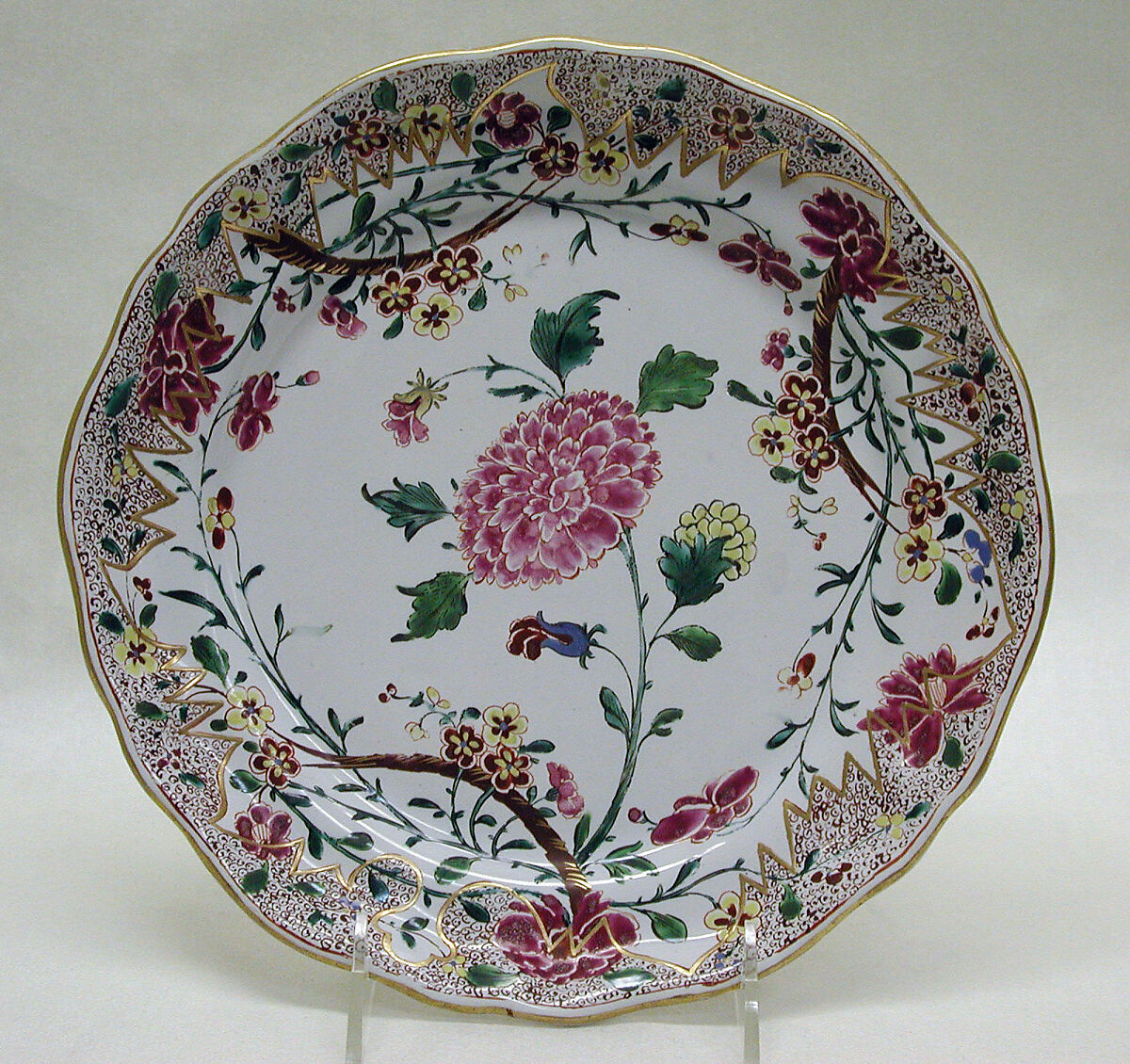 Plate, Faience (tin-glazed earthenware), Hungarian, Holitsch (Holics) 