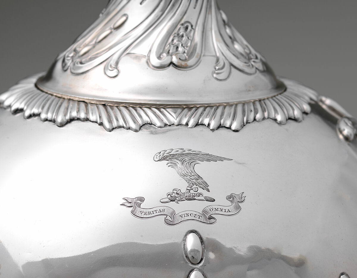 Hot water urn, Louisa Courtauld (British, 1729–1807), Silver, ivory, British, London