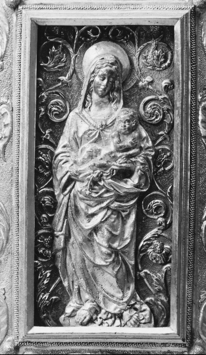 Virgin and Child, Francesco Marti (active 1489–1516), Gilt bronze and silver, Italian, Lucca 