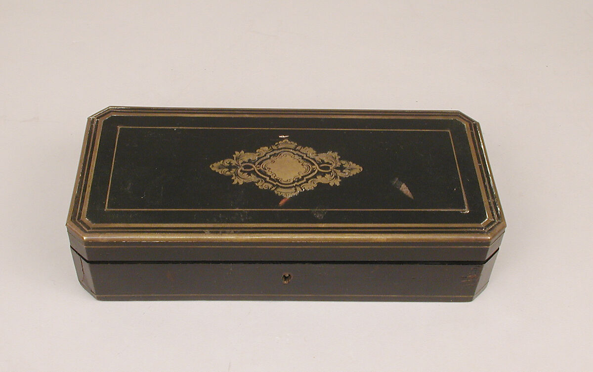 Nécessaire, Tahan, Stained wood, gilt metal, gold, crystal, steel, rubies, French, Paris