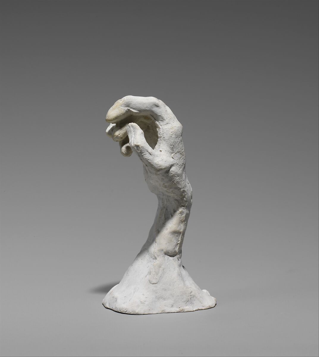 Hand with base, Auguste Rodin (French, Paris 1840–1917 Meudon), Cast plaster, French 