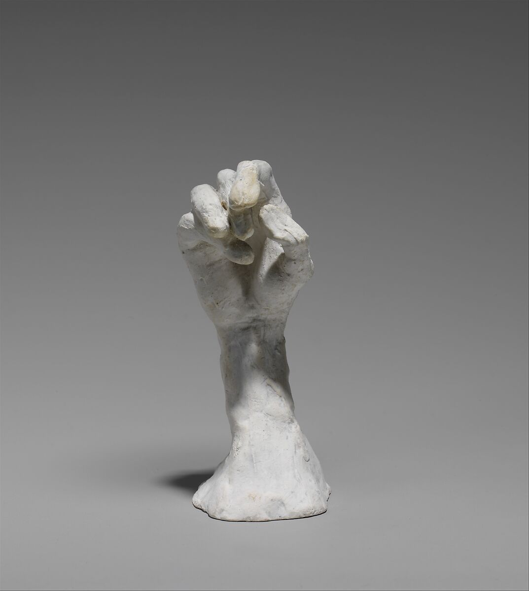 Hand with base, Auguste Rodin (French, Paris 1840–1917 Meudon), Cast plaster, French
