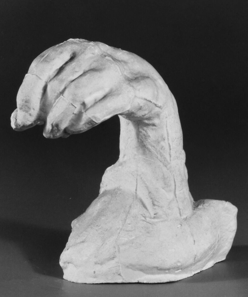 Hand with base, Auguste Rodin (French, Paris 1840–1917 Meudon), Plaster cast, French 