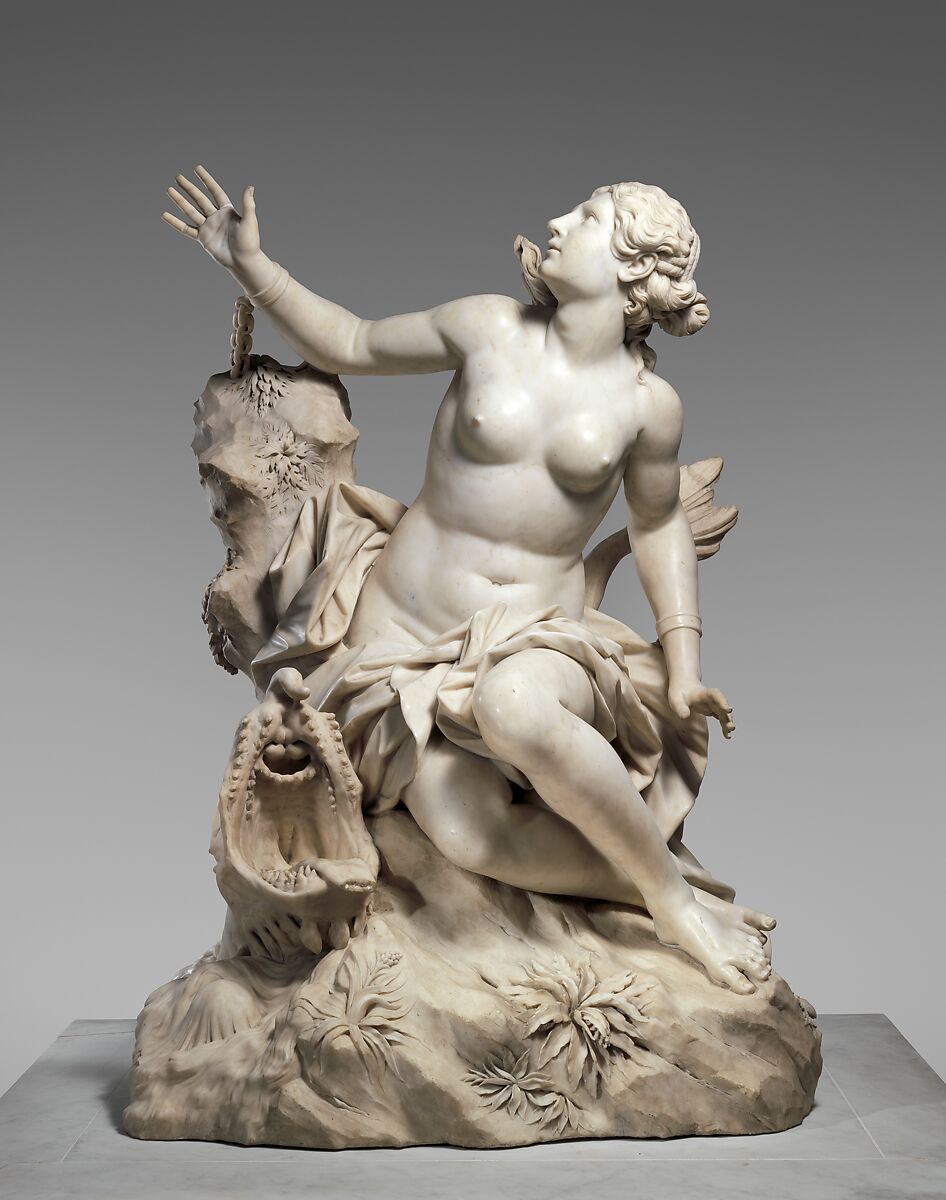 Andromeda and the Sea Monster, Domenico Guidi (Italian, 1625–1701), Marble, Italian, Rome 