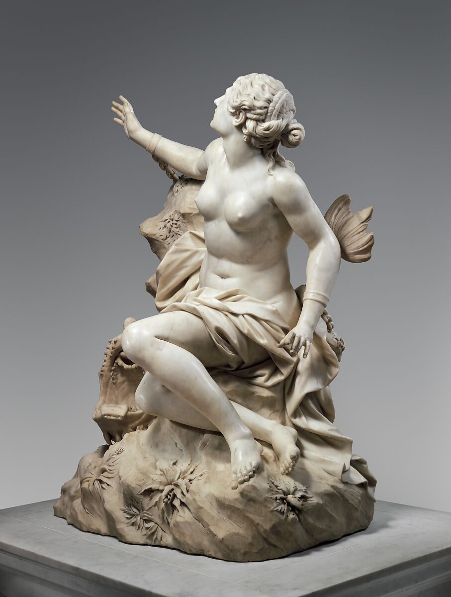 Andromeda and the Sea Monster, Domenico Guidi (Italian, 1625–1701), Marble, Italian, Rome