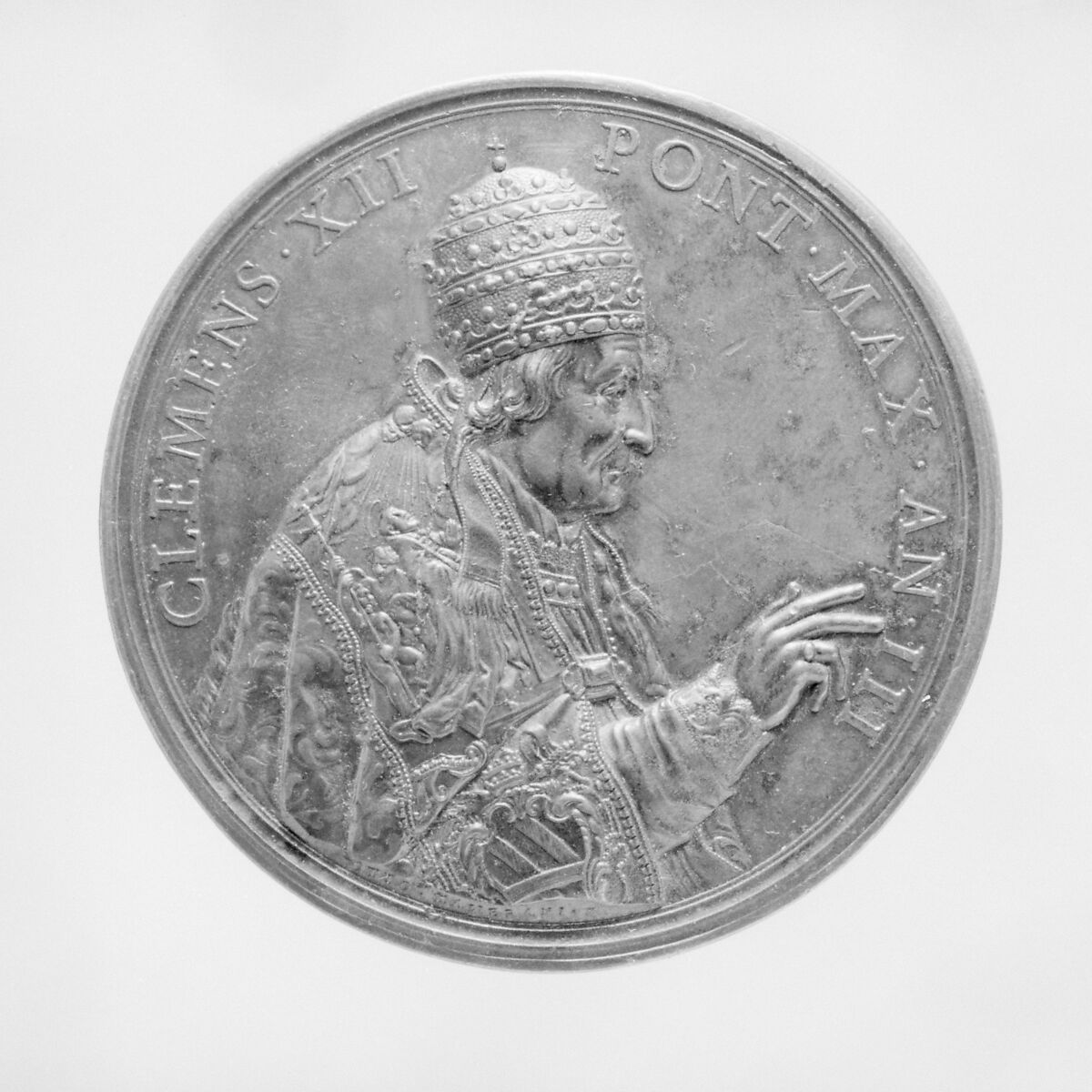 Clement XII (Lorenzo Corsini, 1652–1740, Pope 1730–60), Medalist: Ottone Hamerani (1694–1768), Bronze, Italian, Rome 