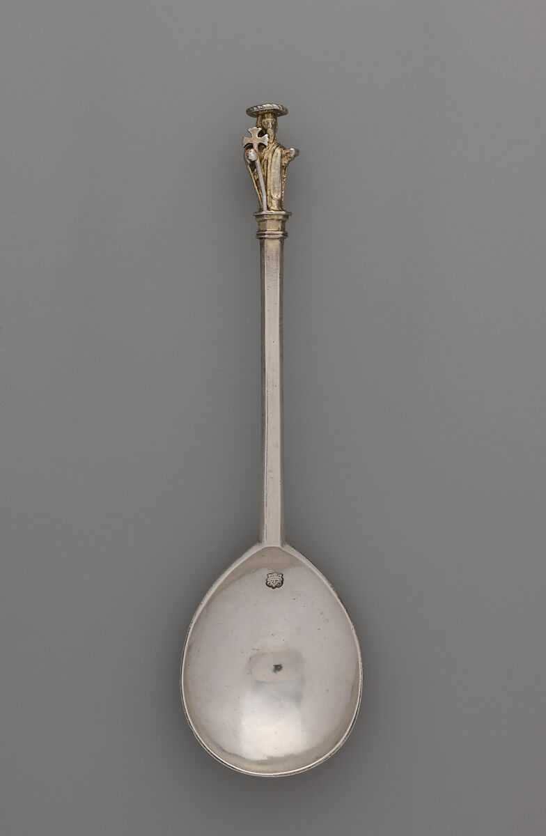 Apostle spoon: St. Jude, William Cawdell (British, 1560–1625), Silver, partly gilded, British, London 