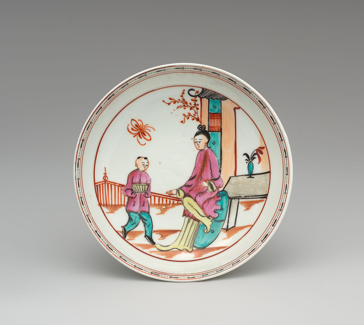 Six saucers (part of a service), Lowestoft (British, 1757–ca. 1803), Soft-paste porcelain, British, Lowestoft