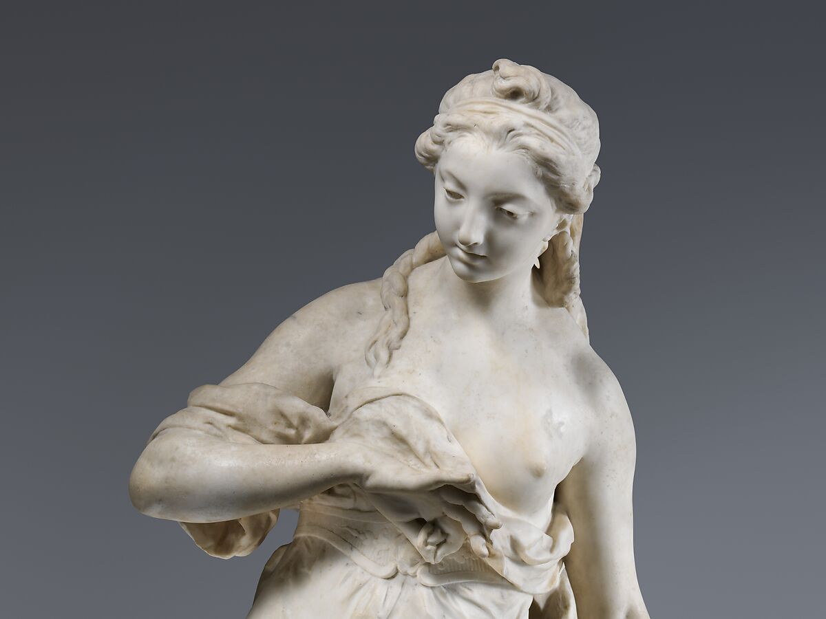 La Crainte des Traits de l'Amour, Jean-Louis Lemoyne (French, 1665–1755), Marble, French, Paris