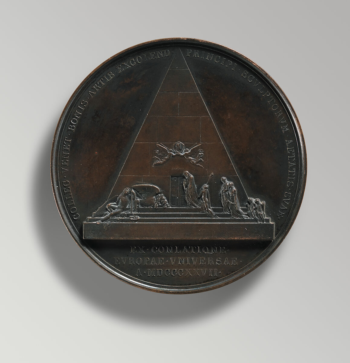 Tomb of Antonio Canova, Medalist: Antonio Fabris (Italian, Udine 1792–1865 Venice), Bronze, Italian, Venice