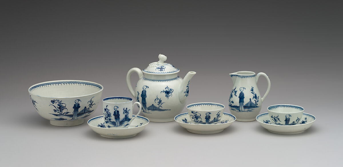 Coffee cup and saucer (part of a service), Worcester factory (British, 1751–2008), Soft-paste porcelain, British, Worcester