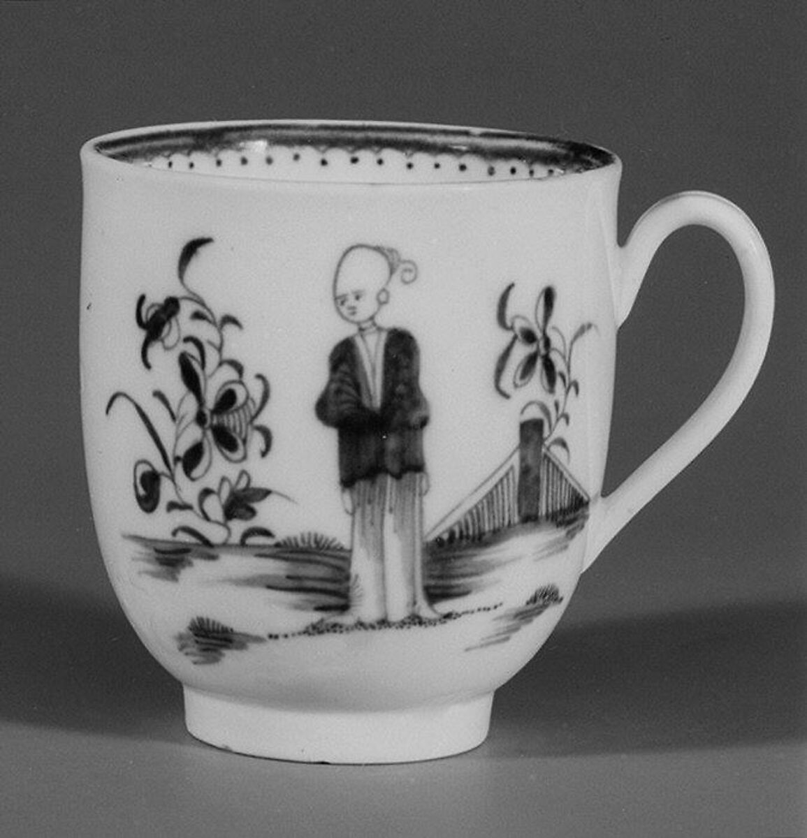 Coffee cup and saucer (part of a service), Worcester factory (British, 1751–2008), Soft-paste porcelain, British, Worcester 