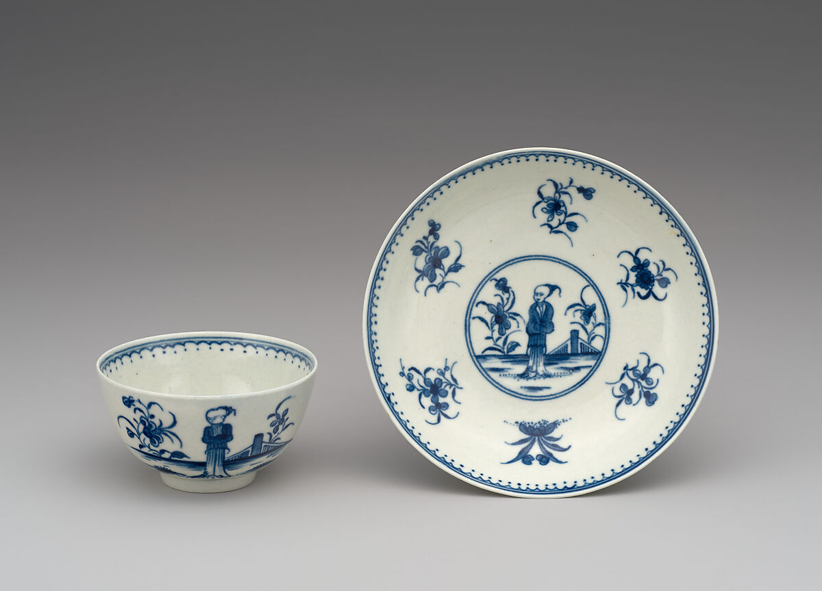 Two teabowls (part of a service), Worcester factory (British, 1751–2008), Soft-paste porcelain, British, Worcester