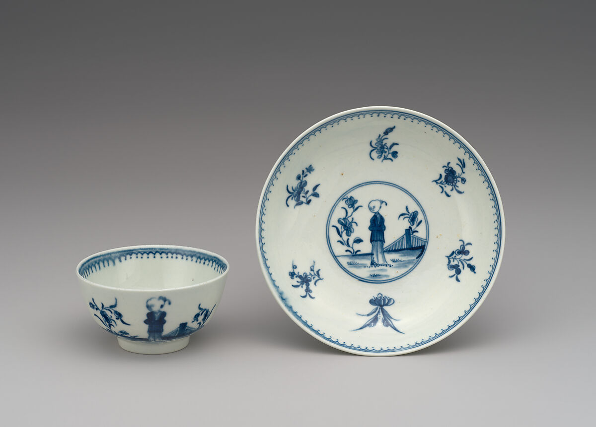 Two saucers (part of a service), Worcester factory (British, 1751–2008), Soft-paste porcelain, British, Worcester